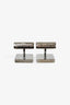 Burberry Grey Nova Check/Chrome Square Cufflinks