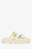 Christian Dior Cream Leather 'Dioract' Slides Size 37.5