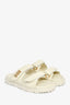 Christian Dior Cream Leather 'Dioract' Slides Size 37.5
