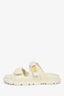 Christian Dior Cream Leather 'Dioract' Slides Size 37.5