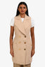 Balmain Beige Monogram Jacquard Cotton Sleeveless Blazer Dress Size 40