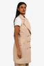 Balmain Beige Monogram Jacquard Cotton Sleeveless Blazer Dress Size 40