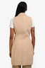 Balmain Beige Monogram Jacquard Cotton Sleeveless Blazer Dress Size 40
