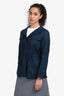 Akris Punto Blue Cashmere Silk Blend Cinched Waist Light Jacket Size 4