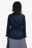 Akris Punto Blue Cashmere Silk Blend Cinched Waist Light Jacket Size 4