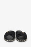 Pre-Loved Chanel™ Black Canvas/Leather Braided Trim CC Logo Slides Size 39C