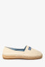 Prada Cream Leather Logo Patch Espadrilles Size 38