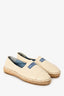 Prada Cream Leather Logo Patch Espadrilles Size 38