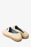 Prada Cream Leather Logo Patch Espadrilles Size 38
