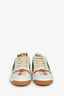 Gucci White/Orange Canvas/Leather Flora 'Screener' Sneakers Size 37