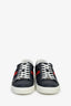 Gucci Navy Blue GG Supreme Canvas 'Ace' Sneakers Size 9.5 Mens