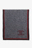 Pre-Loved Chanel™ Grey Cashmere/Silk Tweed CC Knit Scarf