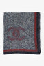 Pre-Loved Chanel™ Grey Cashmere/Silk Tweed CC Knit Scarf
