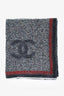 Pre-Loved Chanel™ Grey Cashmere/Silk Tweed CC Knit Scarf