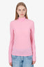 Isabel Marant Pink Sheer Mesh Turtleneck Top Size 40