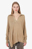 Isabel Marant Beige Knit Polo Top Size 34