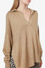 Isabel Marant Beige Knit Polo Top Size 34