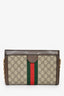Gucci Brown Canvas/Leather GG Monogram Web 'Ophidia' Medium Crossbody