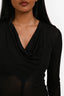 Toteme Black Sheer Draped V-Neck Top Size XXS