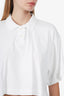 Alexander Wang White Cropped Polo T-Shirt Size S