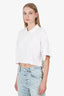 Alexander Wang White Cropped Polo T-Shirt Size S