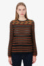 M Missoni Black/Orange Pointelle Knit Top Size 40