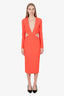 Greta Constantine Orange Cut-out Long Sleeve Midi Dress Size XS