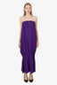 Stella McCartney Runway Purple Crepe Draped Strapless Dress Size 38