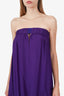 Stella McCartney Runway Purple Crepe Draped Strapless Dress Size 38