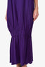 Stella McCartney Runway Purple Crepe Draped Strapless Dress Size 38
