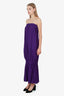 Stella McCartney Runway Purple Crepe Draped Strapless Dress Size 38
