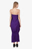 Stella McCartney Runway Purple Crepe Draped Strapless Dress Size 38