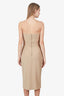 Max Mara Beige Wool Strapless Midi Dress Size 6