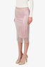 Sportmax Pink Crystal Embellished Mesh Midi Skirt Size M