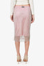 Sportmax Pink Crystal Embellished Mesh Midi Skirt Size M