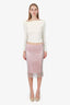 Sportmax Pink Crystal Embellished Mesh Midi Skirt Size M