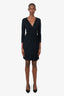 Gucci Black Leather Buckle Wrap Dress Size 38