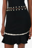 Alice + Olivia Black Pearl Embellished Cutout Stretch Knit Dress Size S