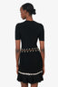 Alice + Olivia Black Pearl Embellished Cutout Stretch Knit Dress Size S