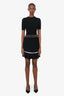 Alice + Olivia Black Pearl Embellished Cutout Stretch Knit Dress Size S