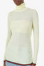 Gucci Yellow Cashmere/Silk Web Stripe Ribbed-knit Sweater Size L
