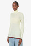 Gucci Yellow Cashmere/Silk Web Stripe Ribbed-knit Sweater Size L