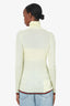 Gucci Yellow Cashmere/Silk Web Stripe Ribbed-knit Sweater Size L