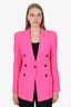 Smythe Hot Pink Wool Single Breasted Blazer Size 4