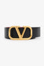 Valentino Garavani Black/Red VLogo Signature Reversible Belt