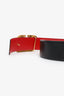Valentino Garavani Black/Red VLogo Signature Reversible Belt