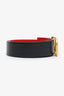 Valentino Garavani Black/Red VLogo Signature Reversible Belt