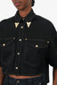 Versace Jeans Couture Black Denim Cropped Jacket Size 0