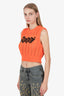 Ganni Orange Logo Knitted Vest Size XS
