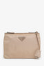 Prada Beige Re-Nylon Saffiano Re-Edition 2000 Double Zip Crossbody Bag